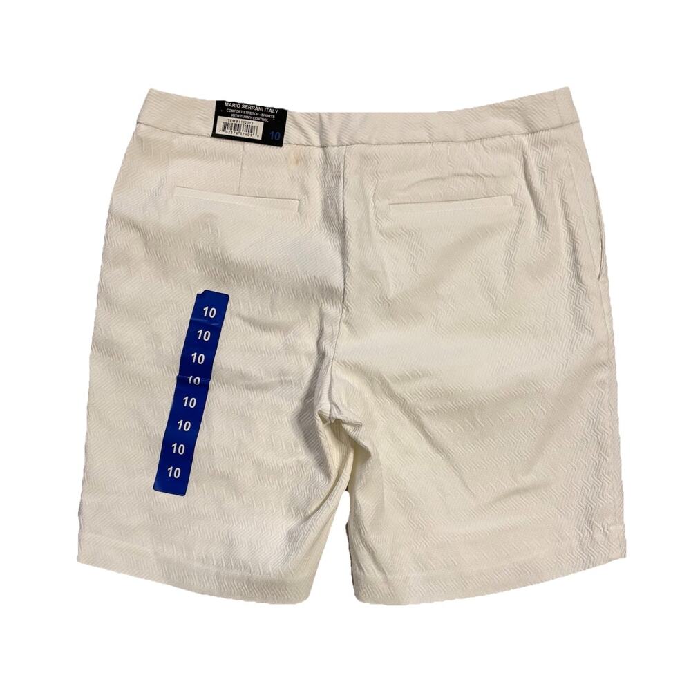 Mario Serrani Italy Comfort Stretch Womens 10 Bermuda Herringbone Boho Shorts